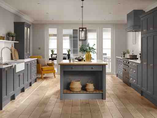 The  Bastille door range is a classic, shaker kitchen designed and manufactured in the UK.